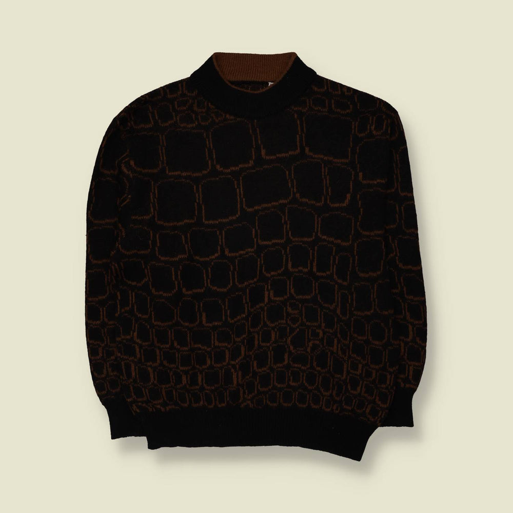 1980s | Knit | Black & Brown - L