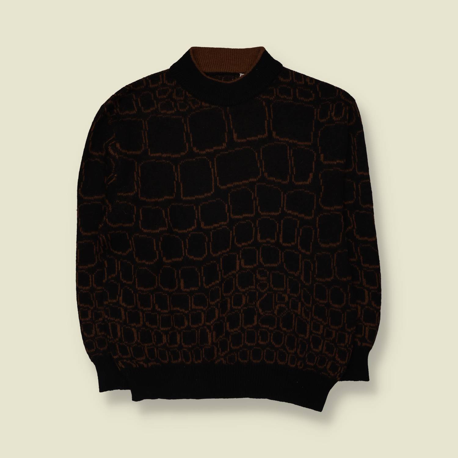 1980s | Knit | Black & Brown - L