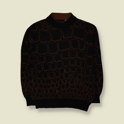 1980s | Knit | Black & Brown - L