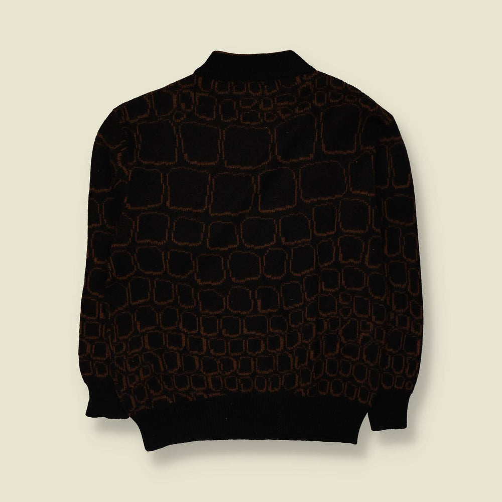 1980s | Knit | Black & Brown - L