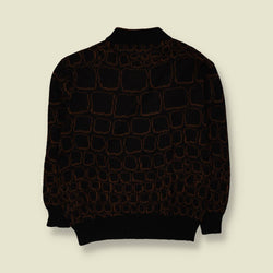 1980s | Knit | Black & Brown - L