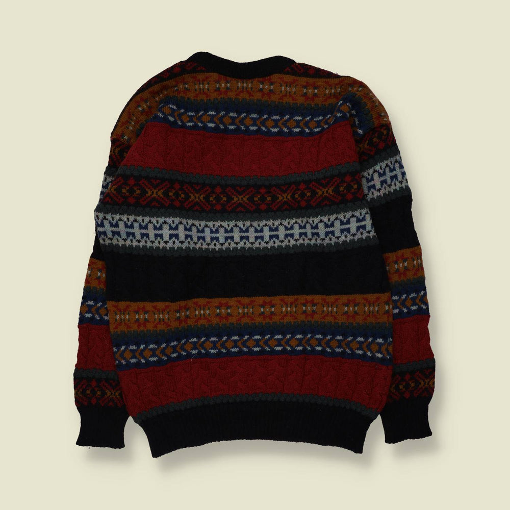 1980s | First Class | 100% Wool Knit | Multi - M