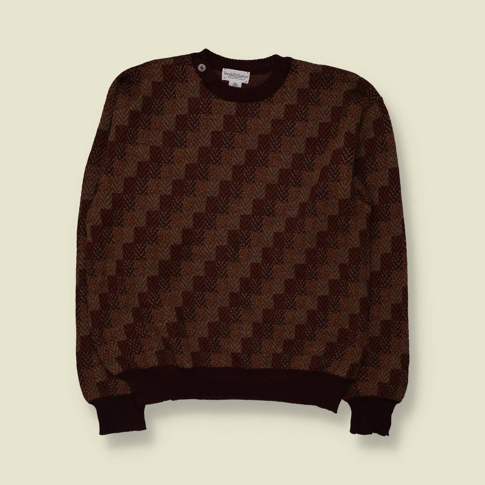 1980s | Tricots St. Raphael | 100% Wool Knit | Brown - L
