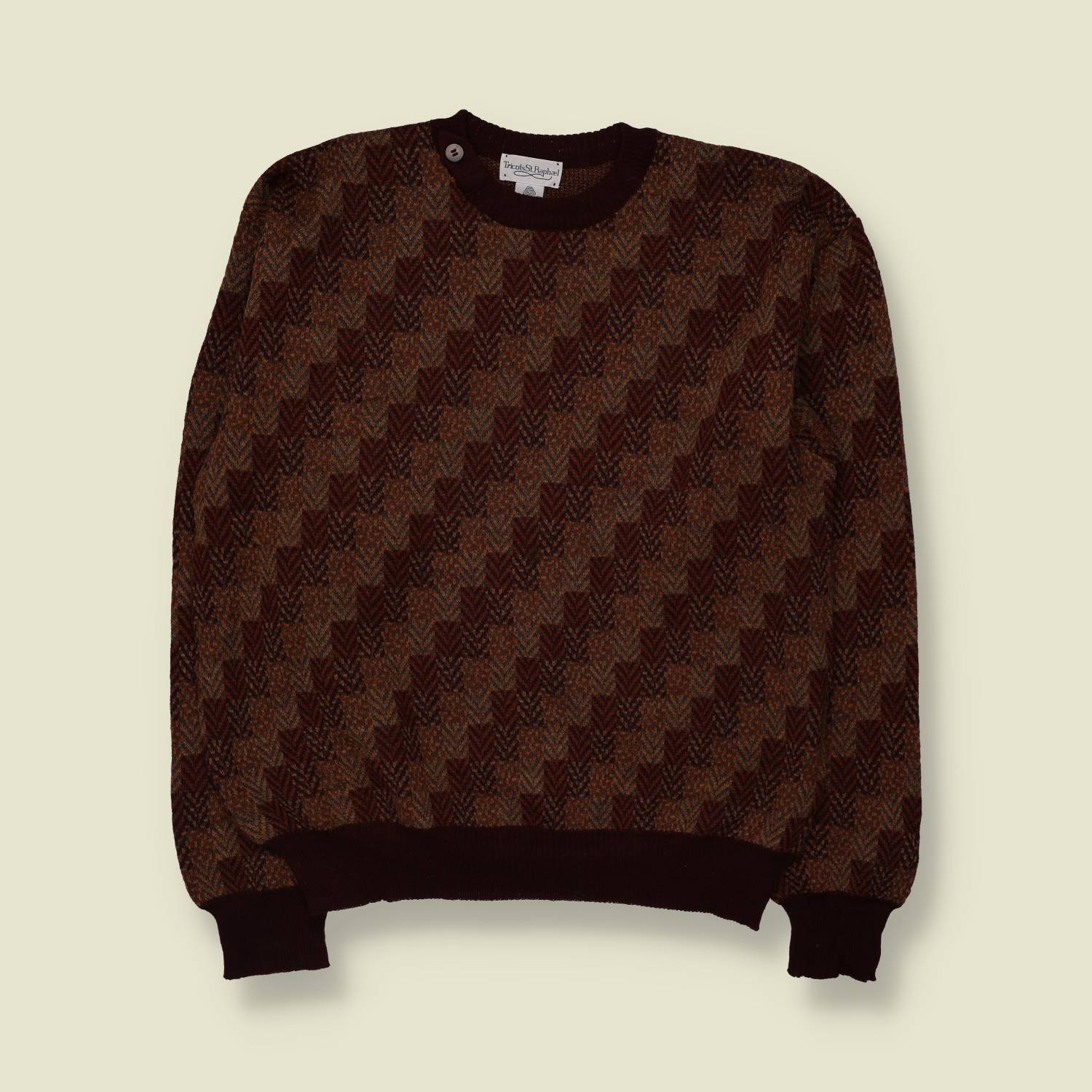 1980s | Tricots St. Raphael | 100% Wool Knit | Brown - L