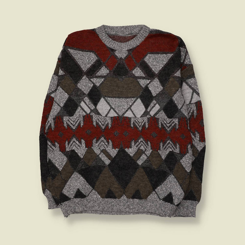 1980s | Knit | Grey Multi - 3XL
