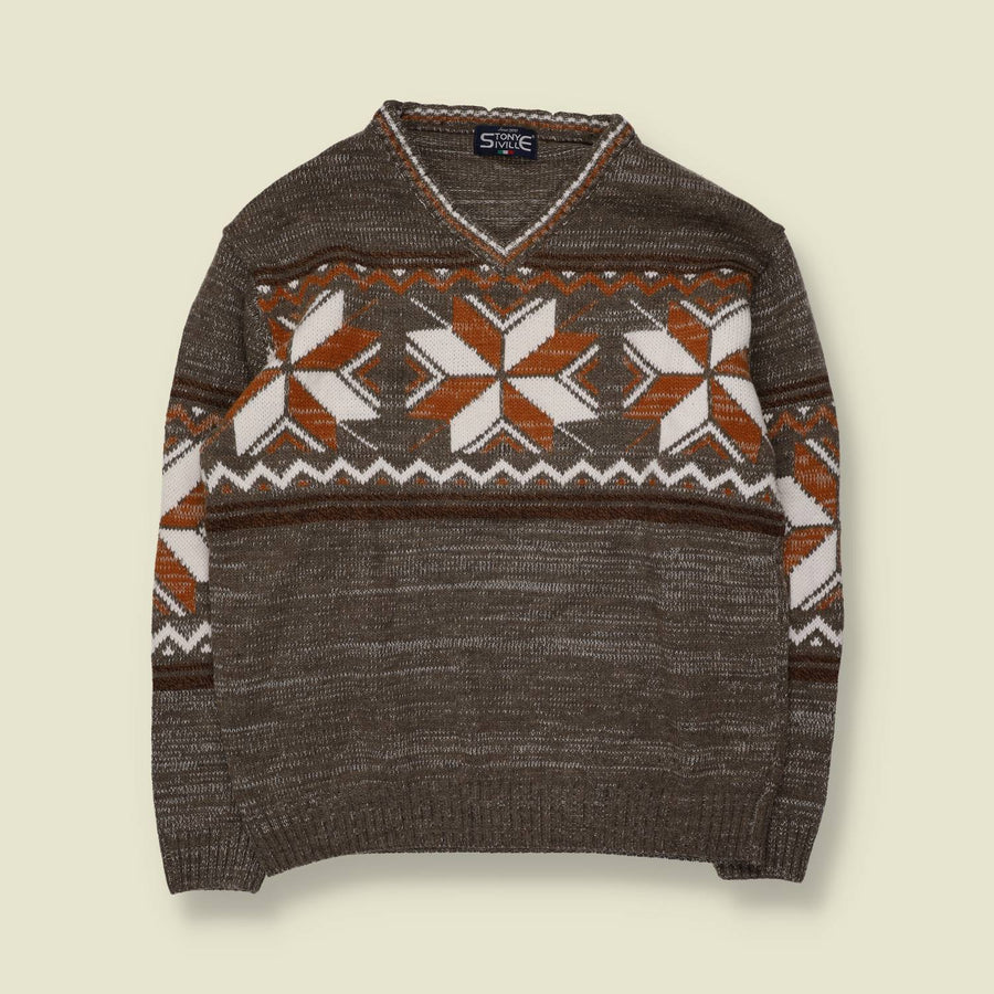 1980s | Tony Siville | Knit | Brown Multi - M