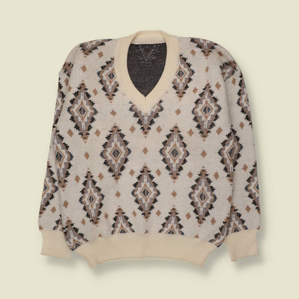 1980s | Knit | Cream Multi - M