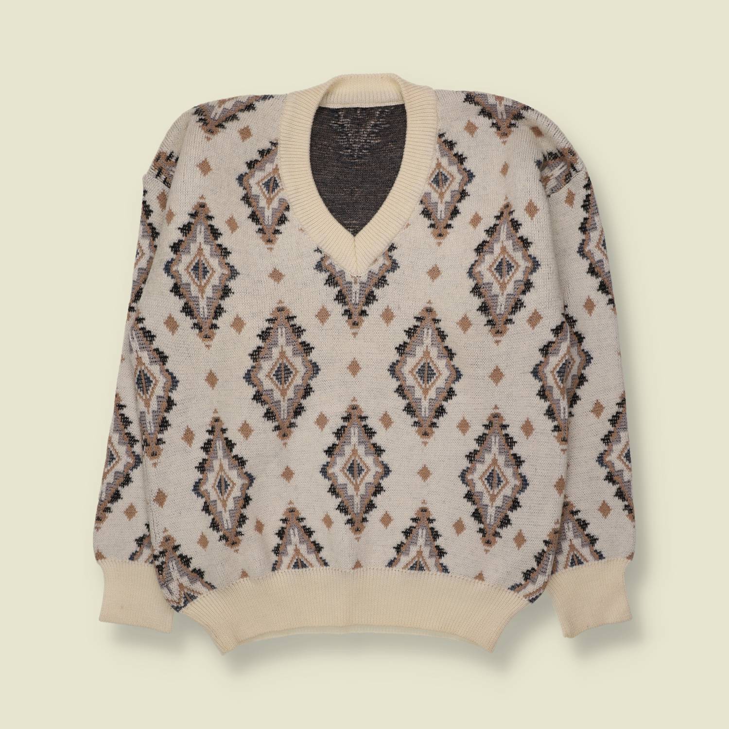 1980s | Knit | Cream Multi - M