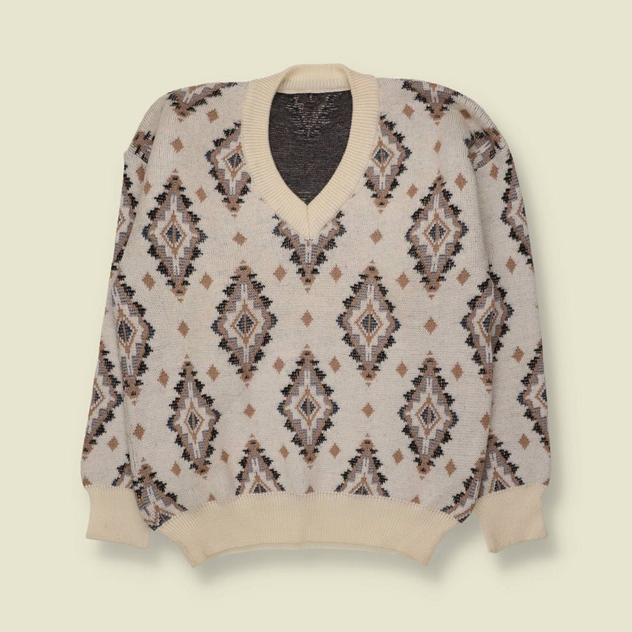 1980s | Knit | Cream Multi - M