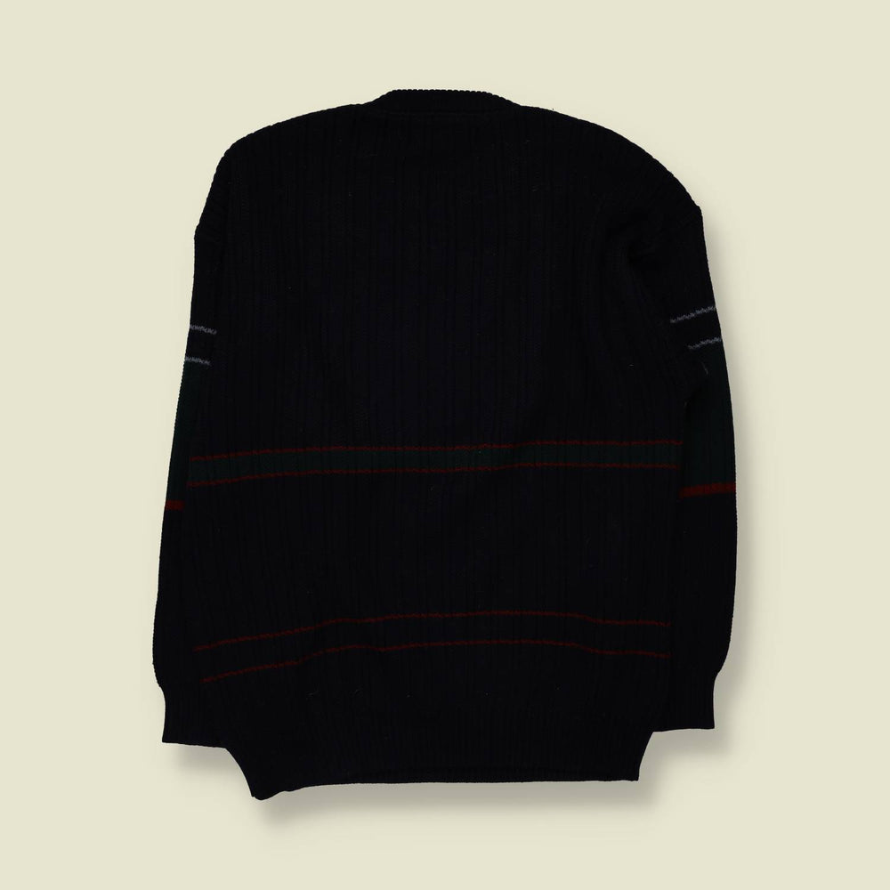 1980s | Il Granchio | Novelty Knit | Navy - XL