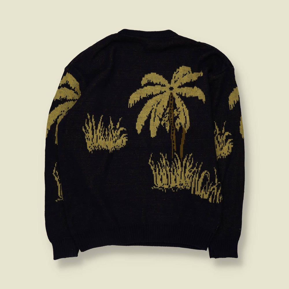 1980s | New Fast | Novelty Knit | Black - L