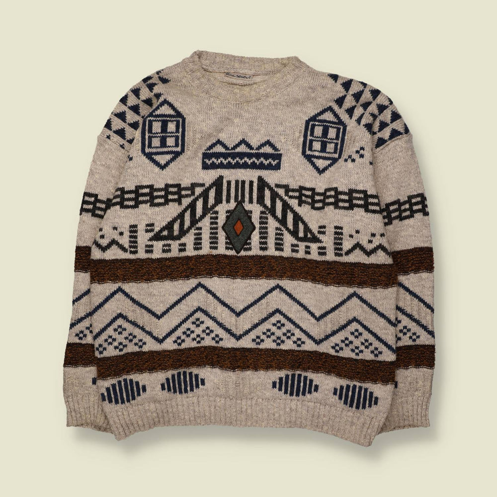 1980s | Blue Seven | Knit | Grey Multi - L
