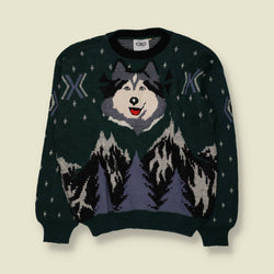 1980s | Ciao Sportswear | Husky Novelty Knit | Green - M