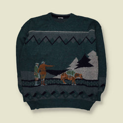 1980s | Novelty Alpine Knit | Green - 3XL