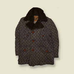 1970s | Khan | Chevron Pattern Padded Coat – S