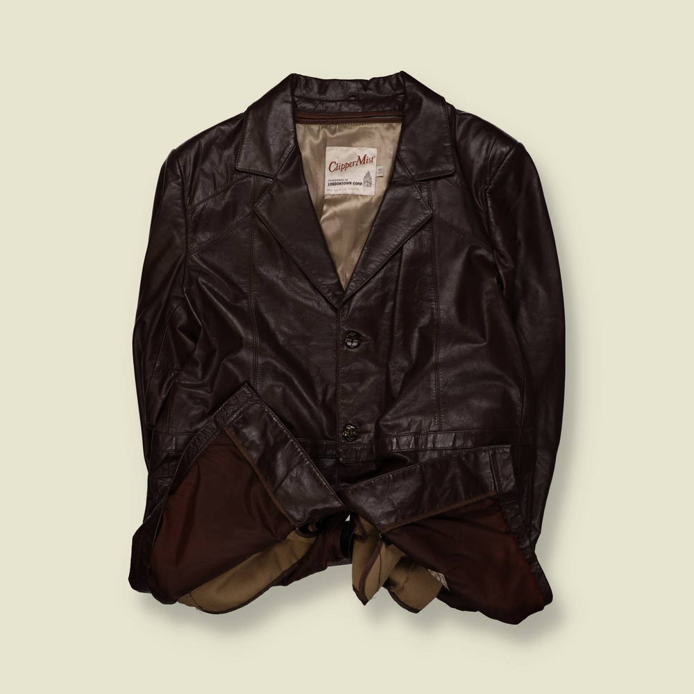 1970s | London Fog | Leather Coat – S