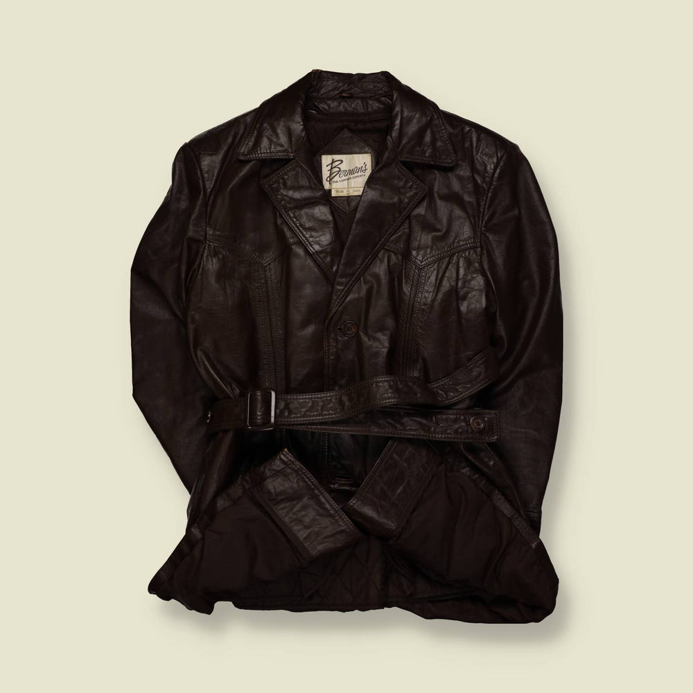 1970s | Bermans | Leather Coat – L