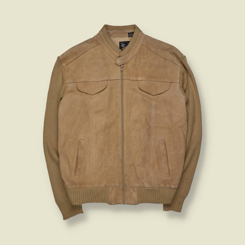 1970s | Alan Stewart | Leather And Knit Zip Jacket – L