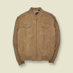 1970s | Alan Stewart | Leather And Knit Zip Jacket – L
