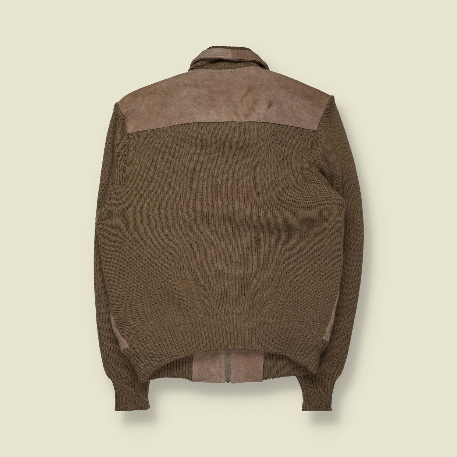 1970s | Chantwell | Zip-Front Leather And Knit Jacket – L