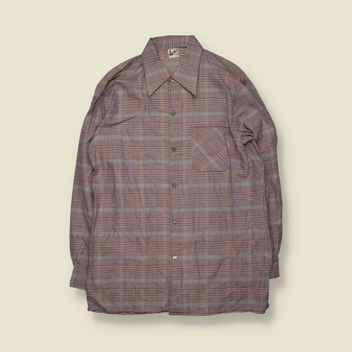 1970s | G Luxe | Long Sleeve Check Shirt - XL