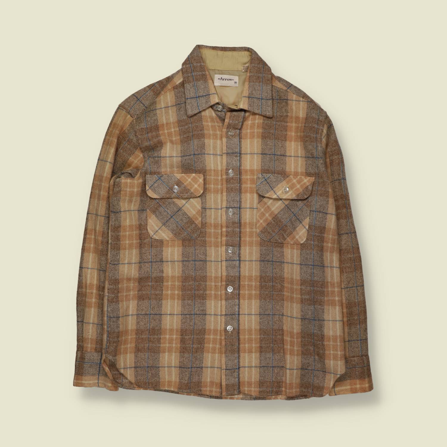 1970s | Arrow | Wool Blend Plaid Overshirt – M