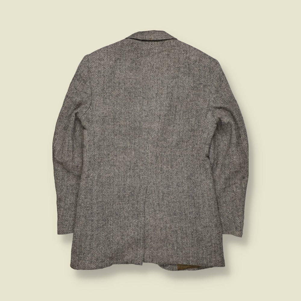 1970s | Harris Tweed | Herringbone Tailored Jacket – XXS