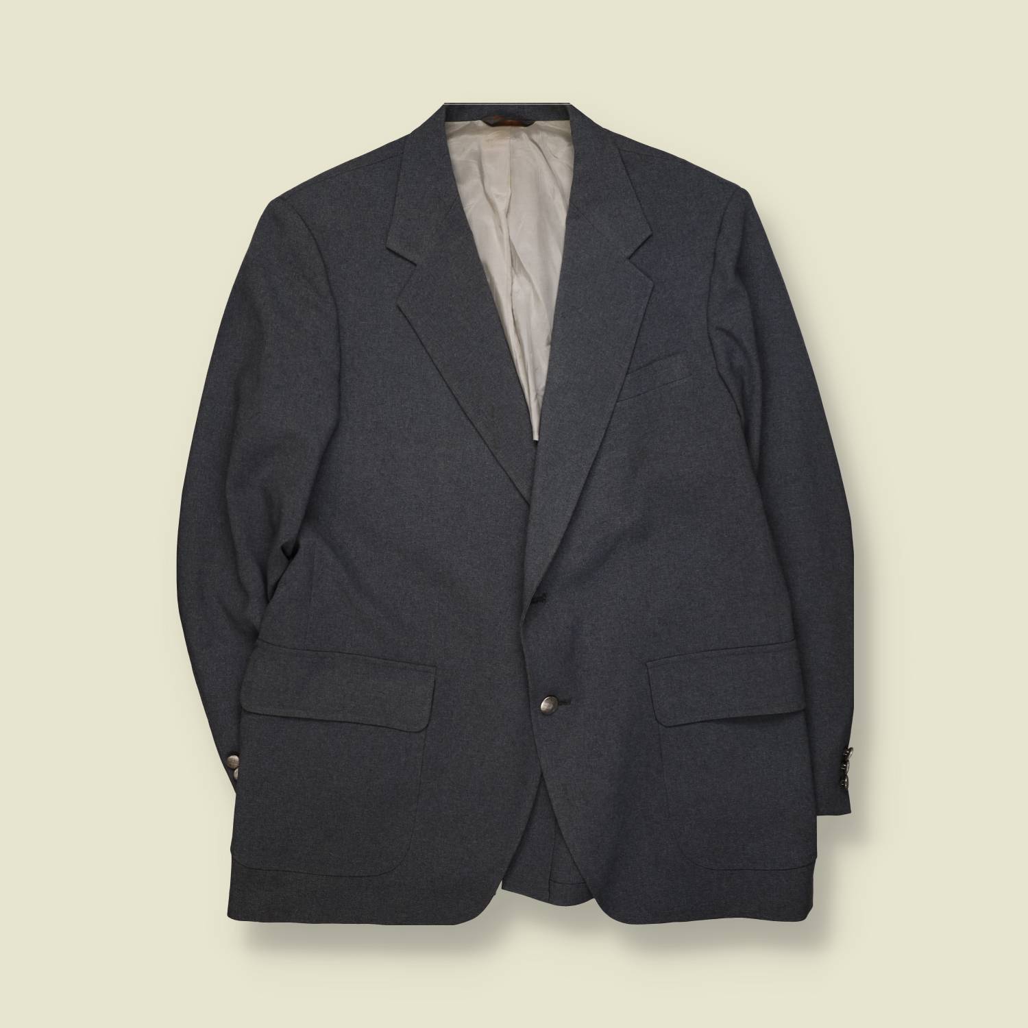 1970s | Made In USA | Tailored Blazer | Charcoal – M