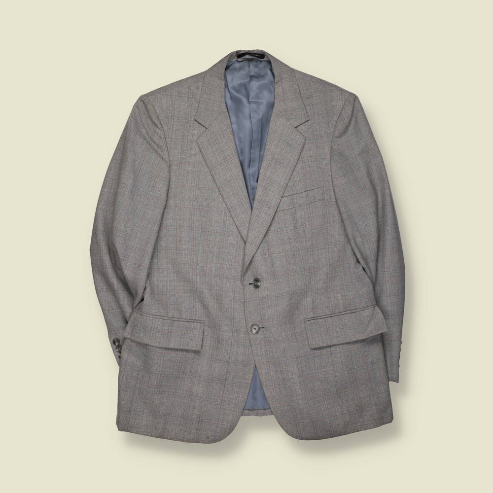 1980s | Saint Andre | Tailored Blazer | Grey Check – M
