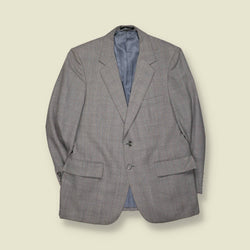 1980s | Saint Andre | Tailored Blazer | Grey Check – M