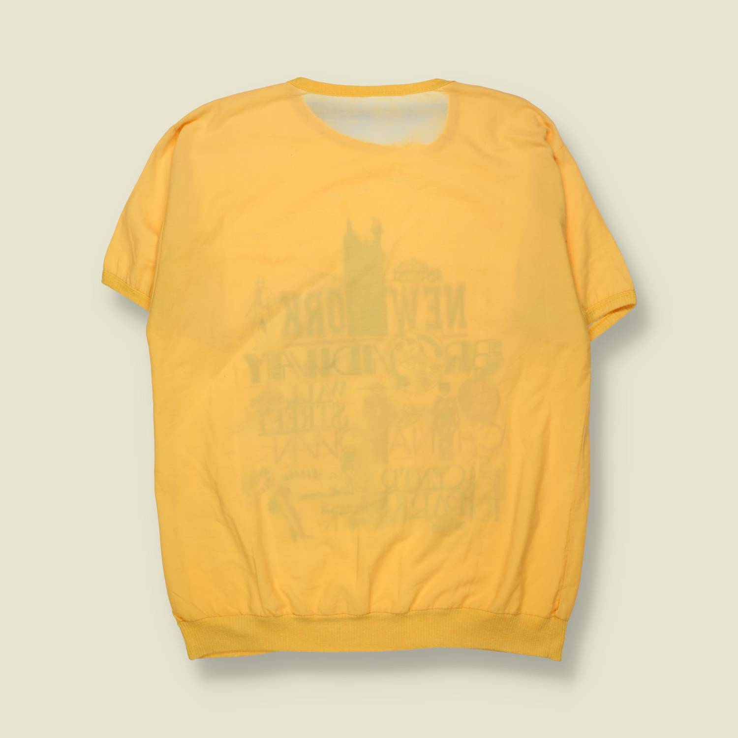 1988 | New York Graphic Short Sleeve Thin Sweatshirt Tee | Yellow – XXL