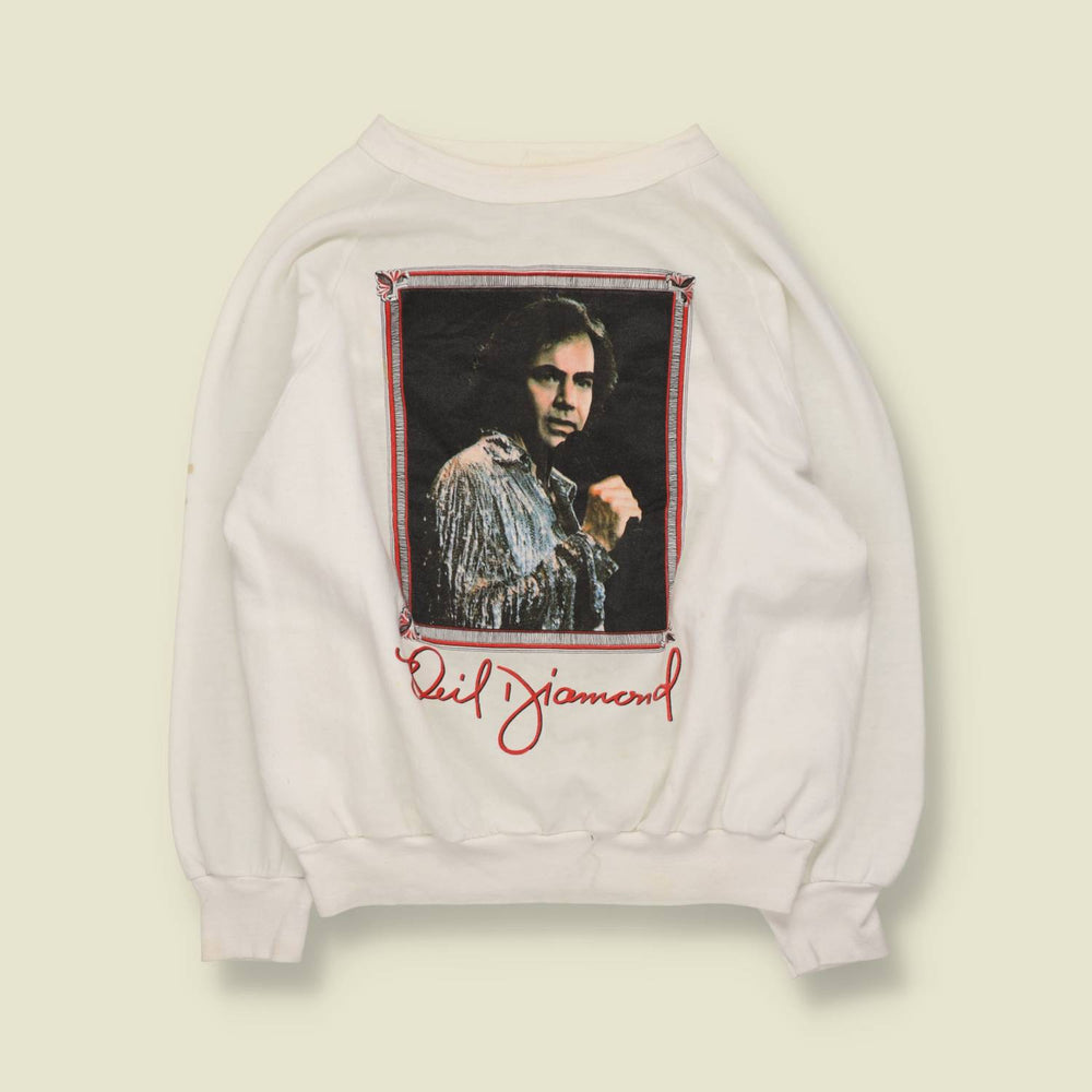 1980s | Neil Diamond | Graphic Sweatshirt | White – M