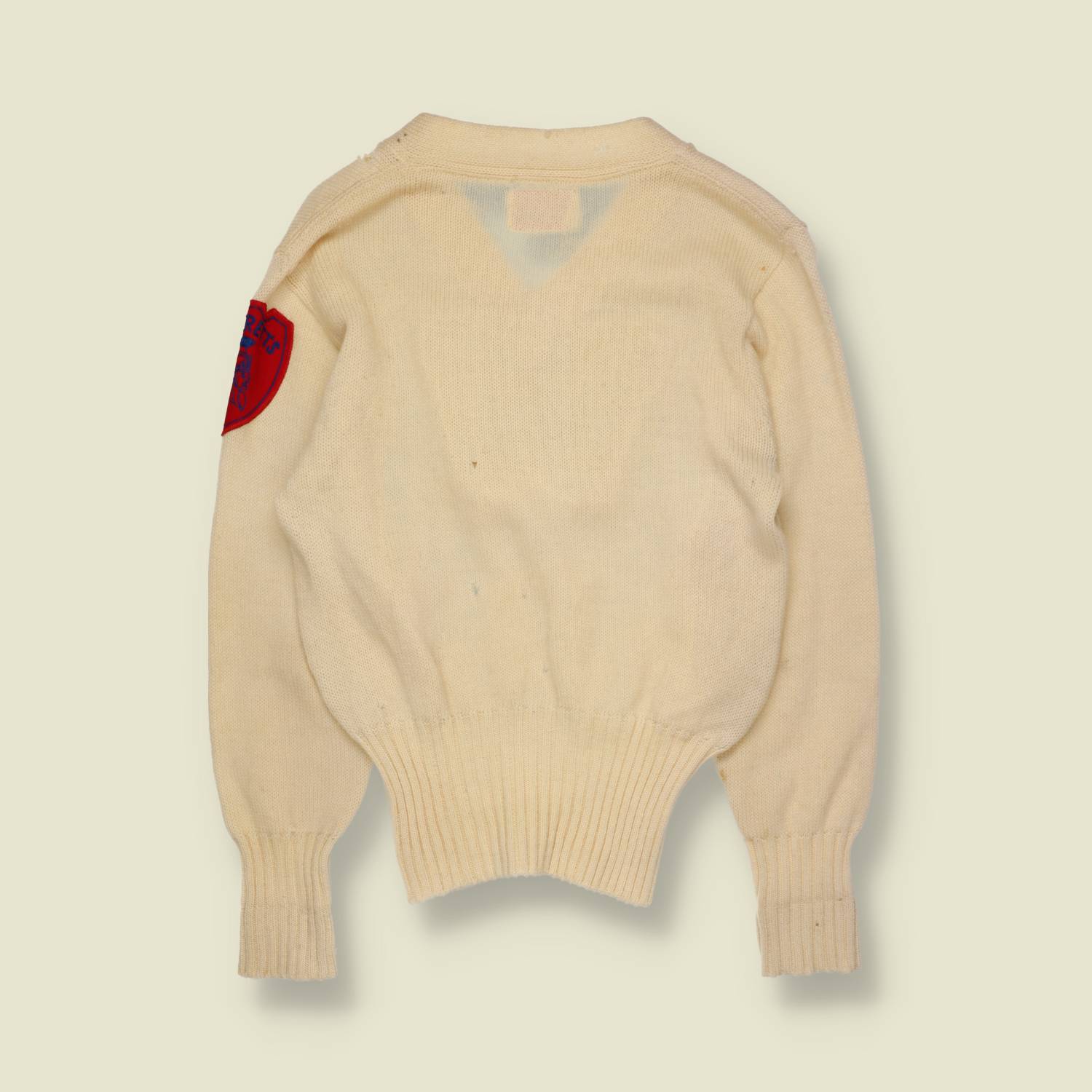 1950s | Varsity Jumper | Cream | Made In USA – XXS