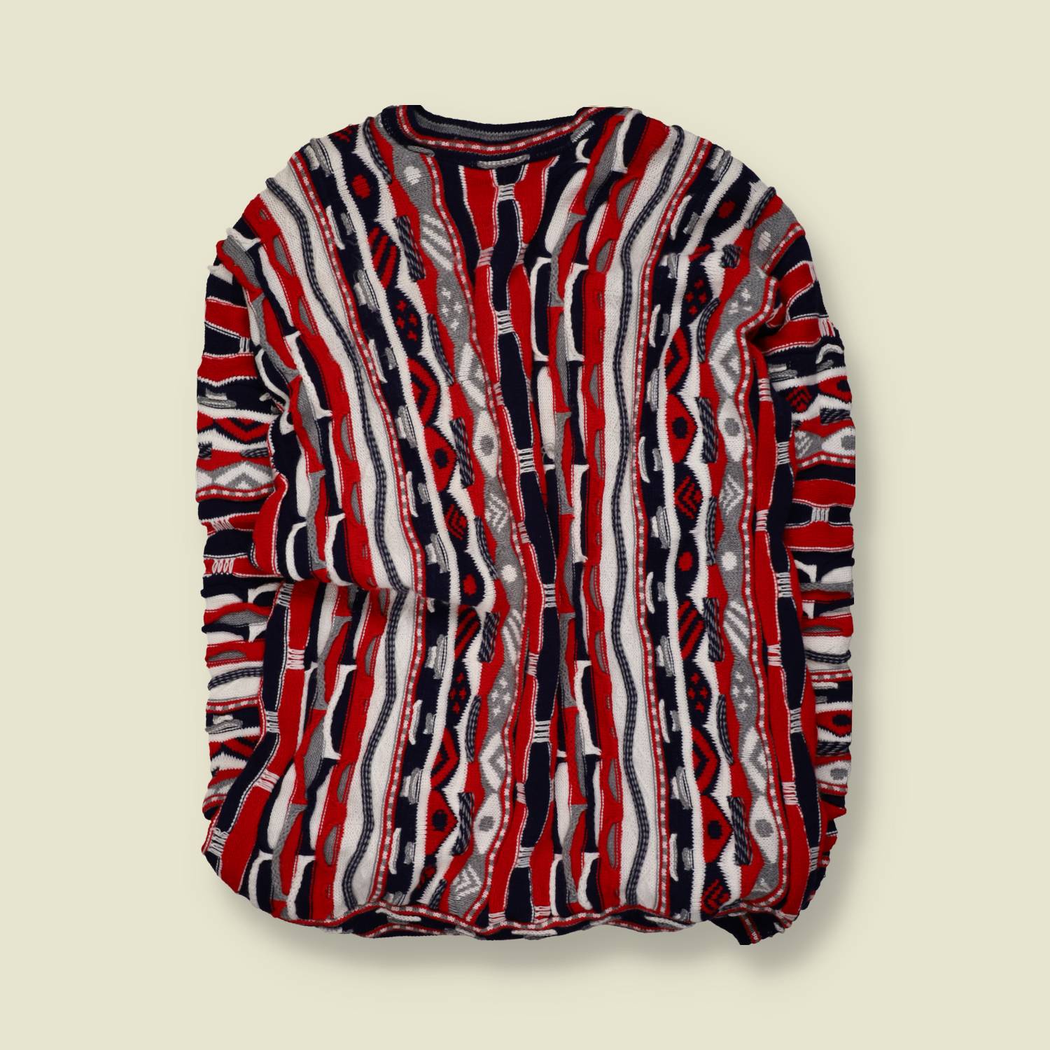 1990s | Coogi | Textured Knit Jumper | Multicolour – XXXXL