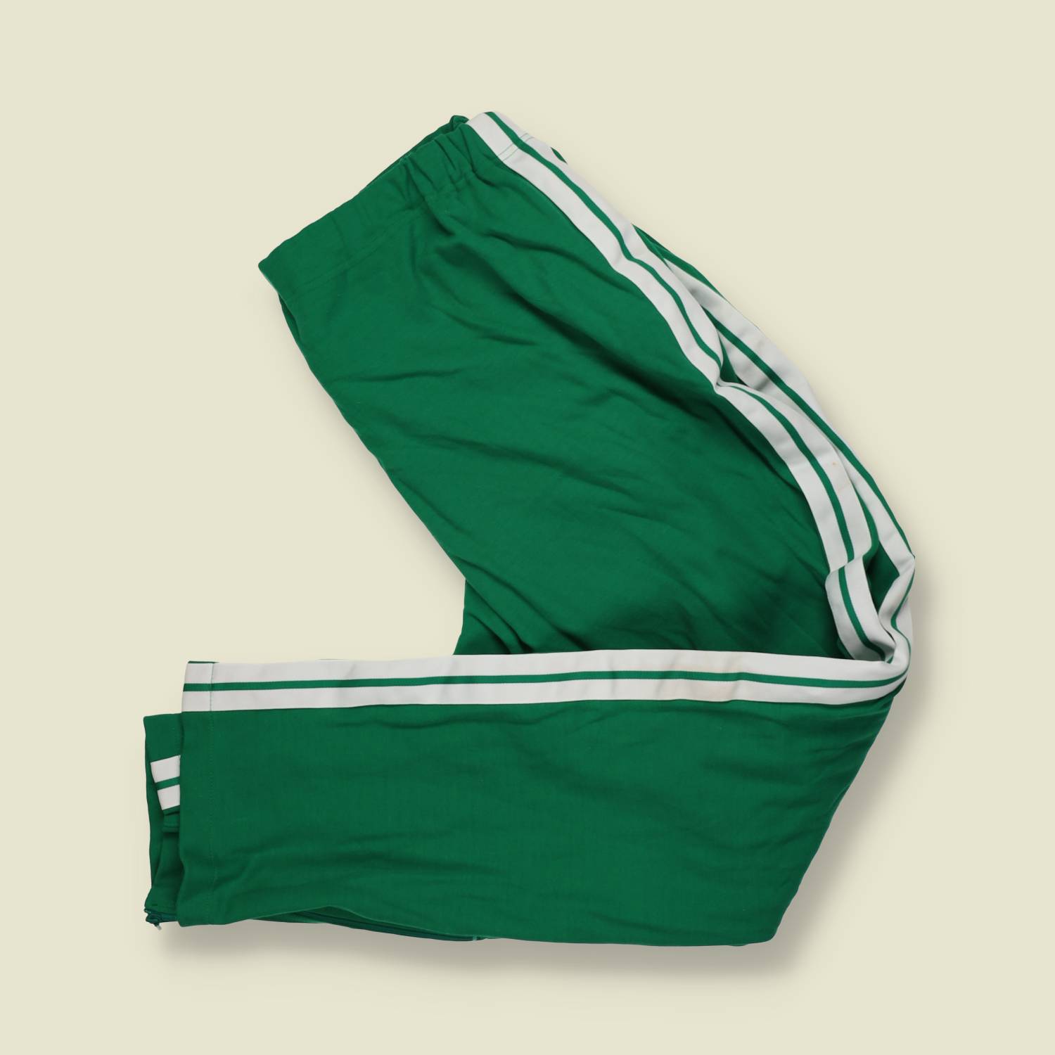 1970s | Track Suit Set | Green With White Stripes – XL
