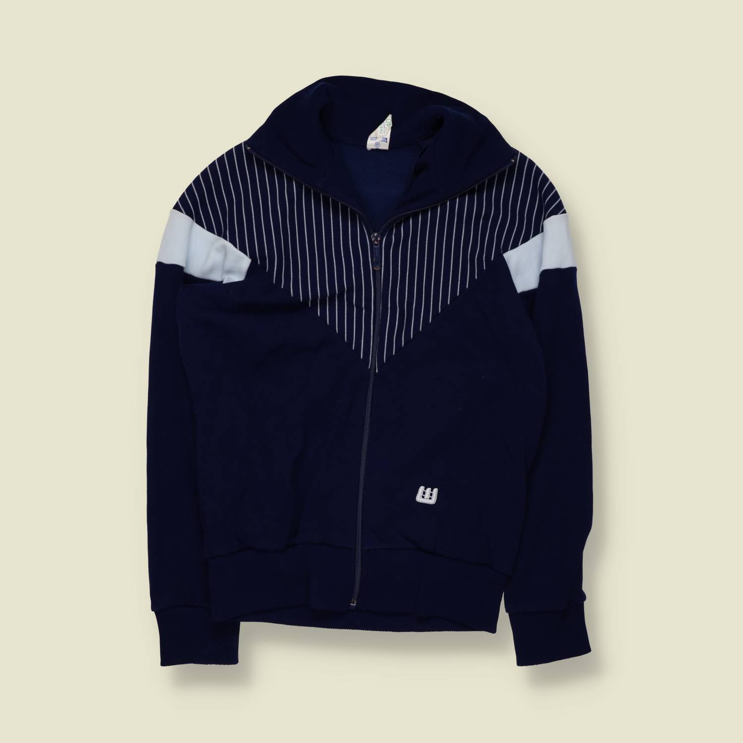 1970s | Wagner | Track Jacket | Navy With Pinstripe Panels – XXS