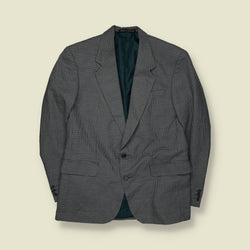 1980s | Cassan | Made in Ireland | Suit Jacket | Grey Micro Check – M