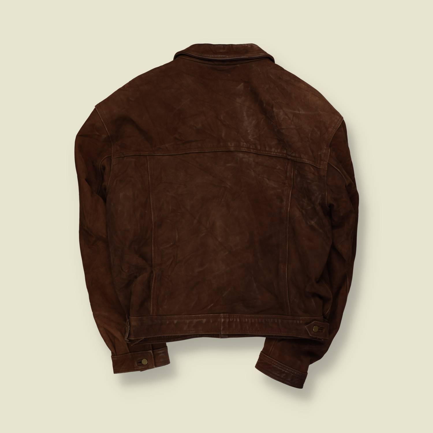 1980s | Brown Suede Leather Bomber Jacket – L