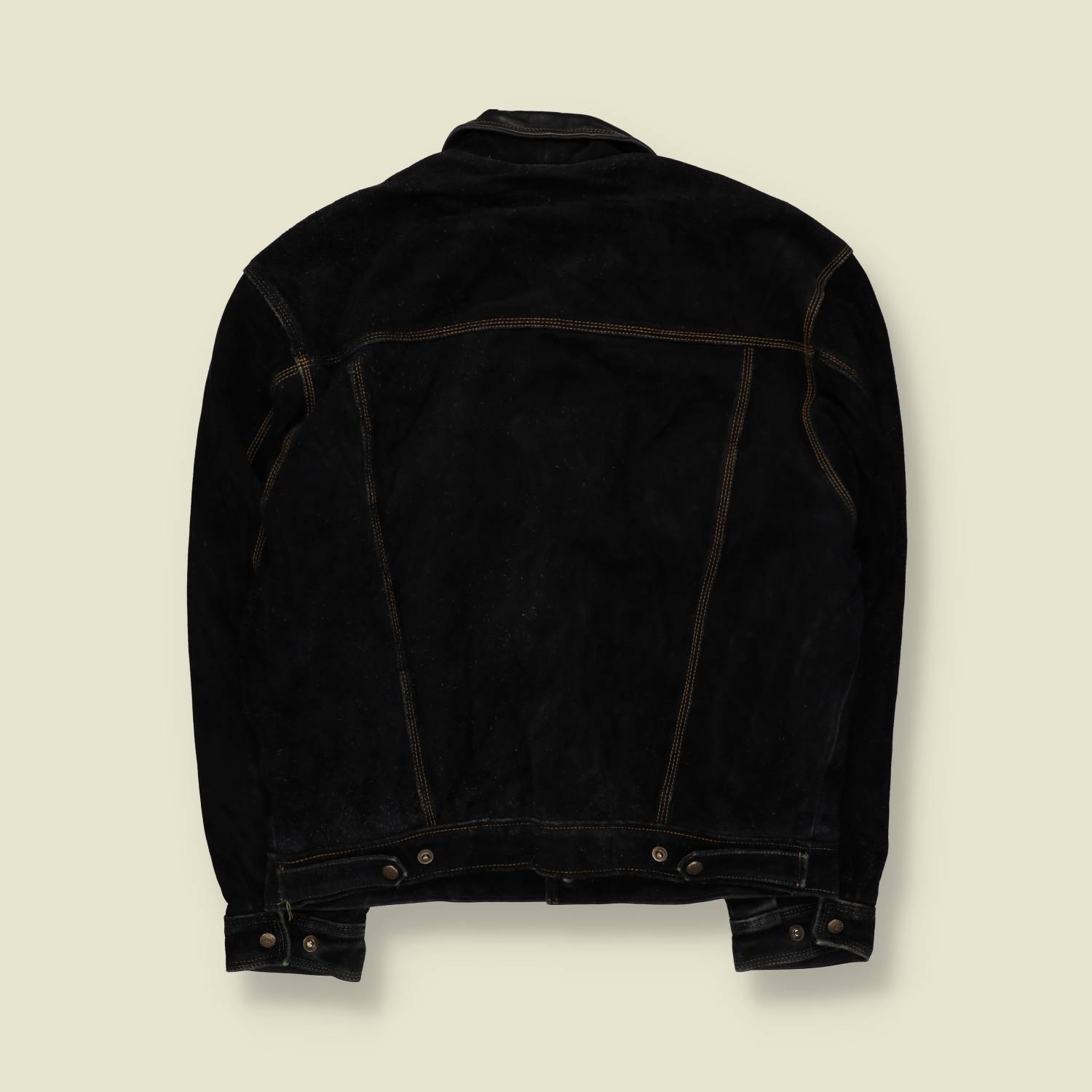 1980s | Dark Brown Suede Trucker Jacket | Blanket Lined – XXL