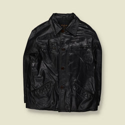 1980s | Made In Italy | Leather Jacket | Black – XL