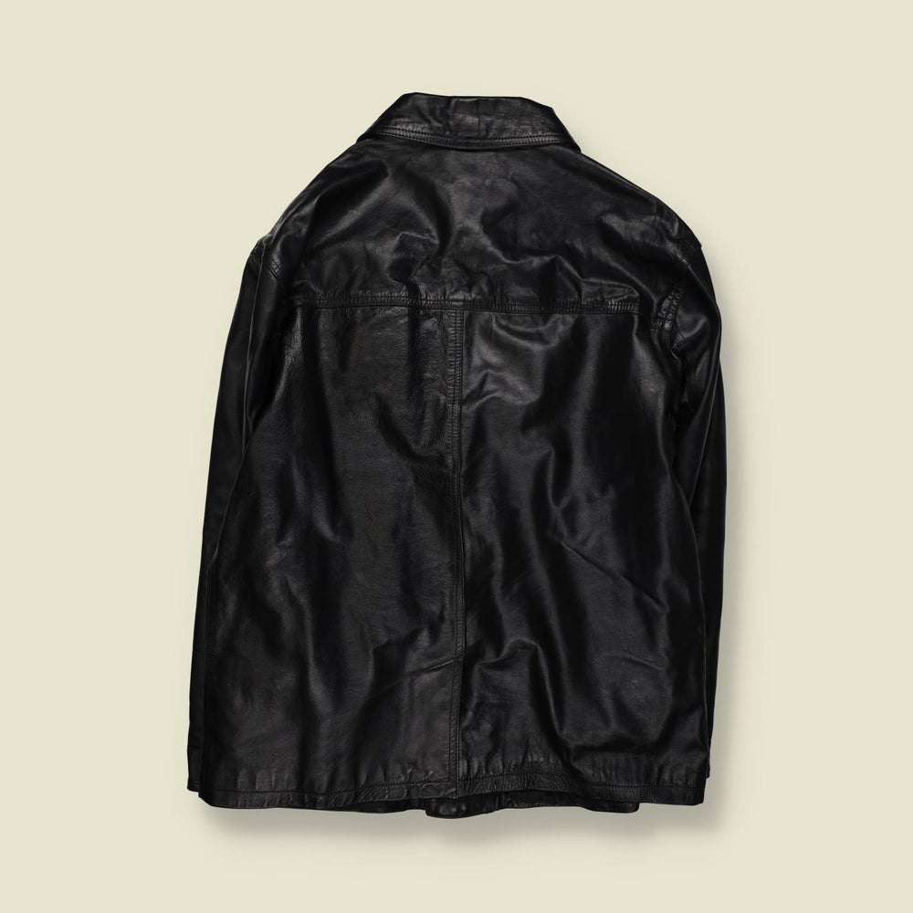 1980s | Made In Italy | Leather Jacket | Black – XL