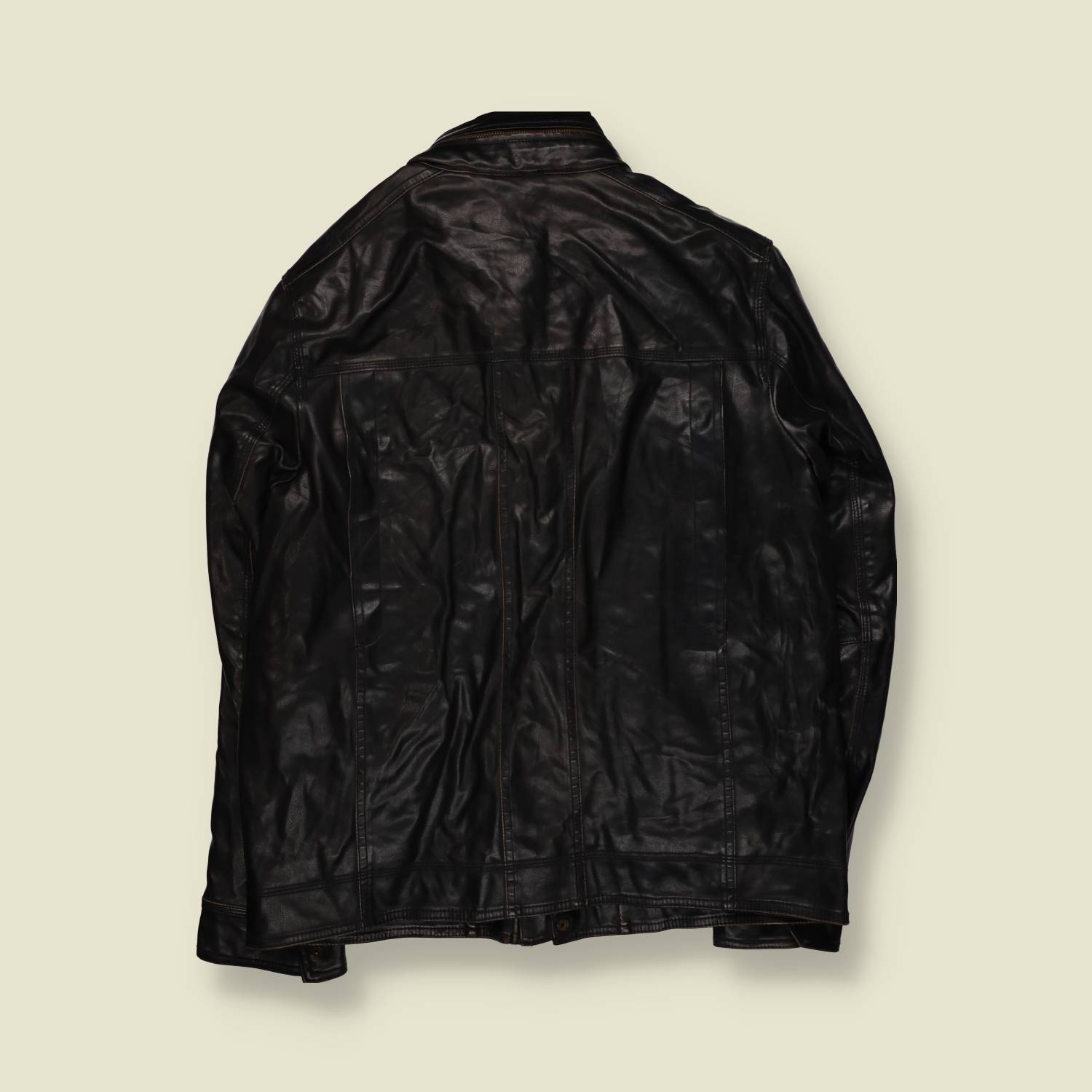 2000s | Tommy Hilfiger | Leather Field Jacket | Black – L