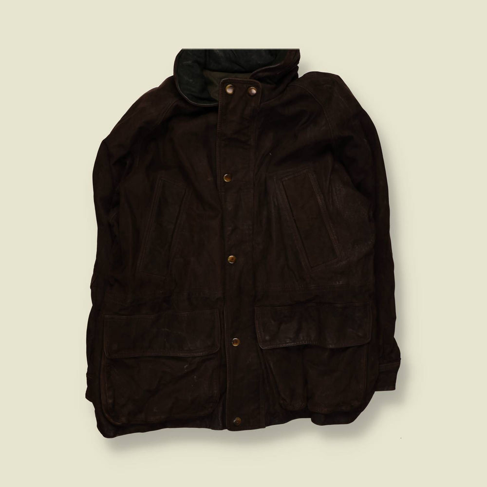 1990s | Nautica | Leather Jacket – XXXXL