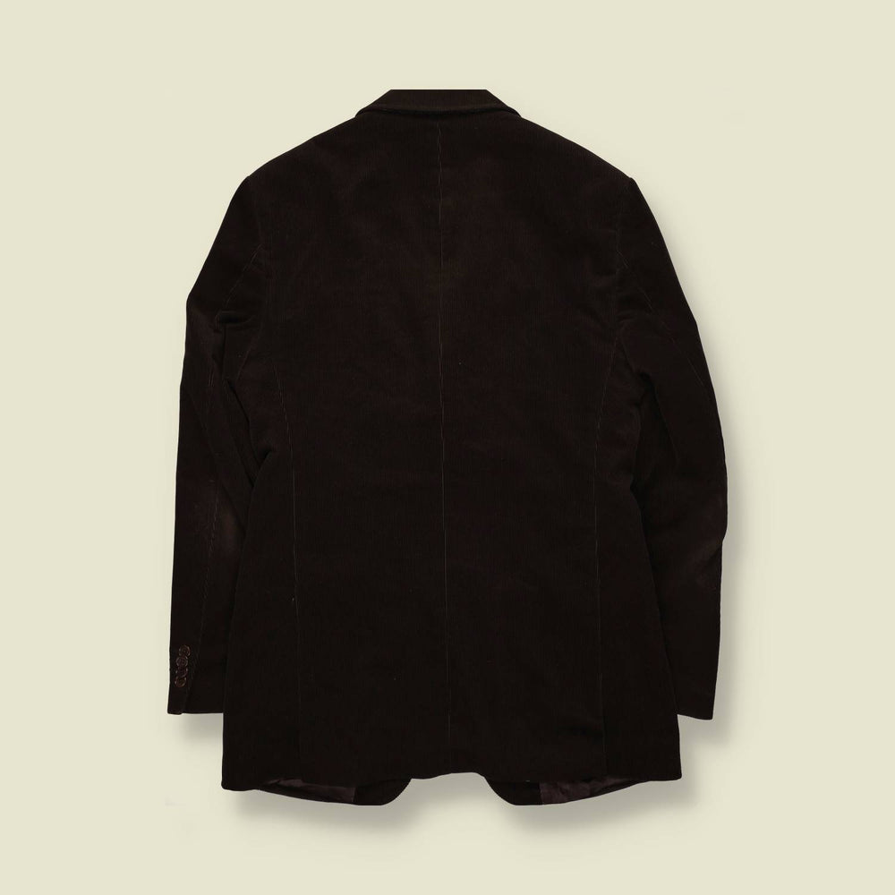 1990s | Massimo Dutti | Corduroy Blazer | Dark Brown – XS