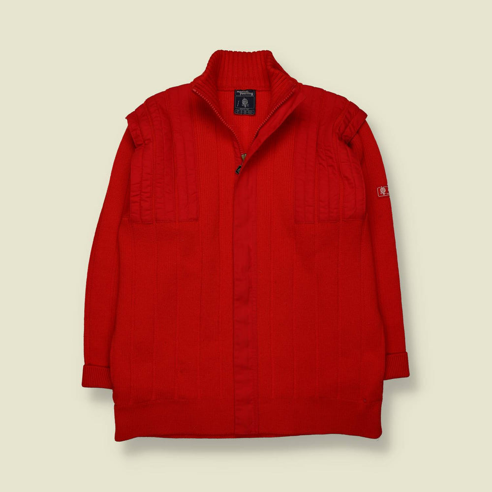 1990s-90s | Made in Italy | Marina Yachting | Full Zip Knit Jacket | Red – M