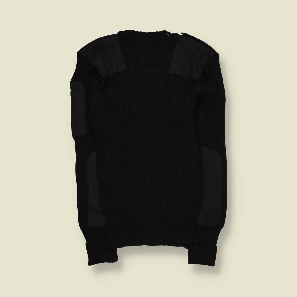 1990s | Albanos | Military Jumper | Black – 100% New Wool – XS