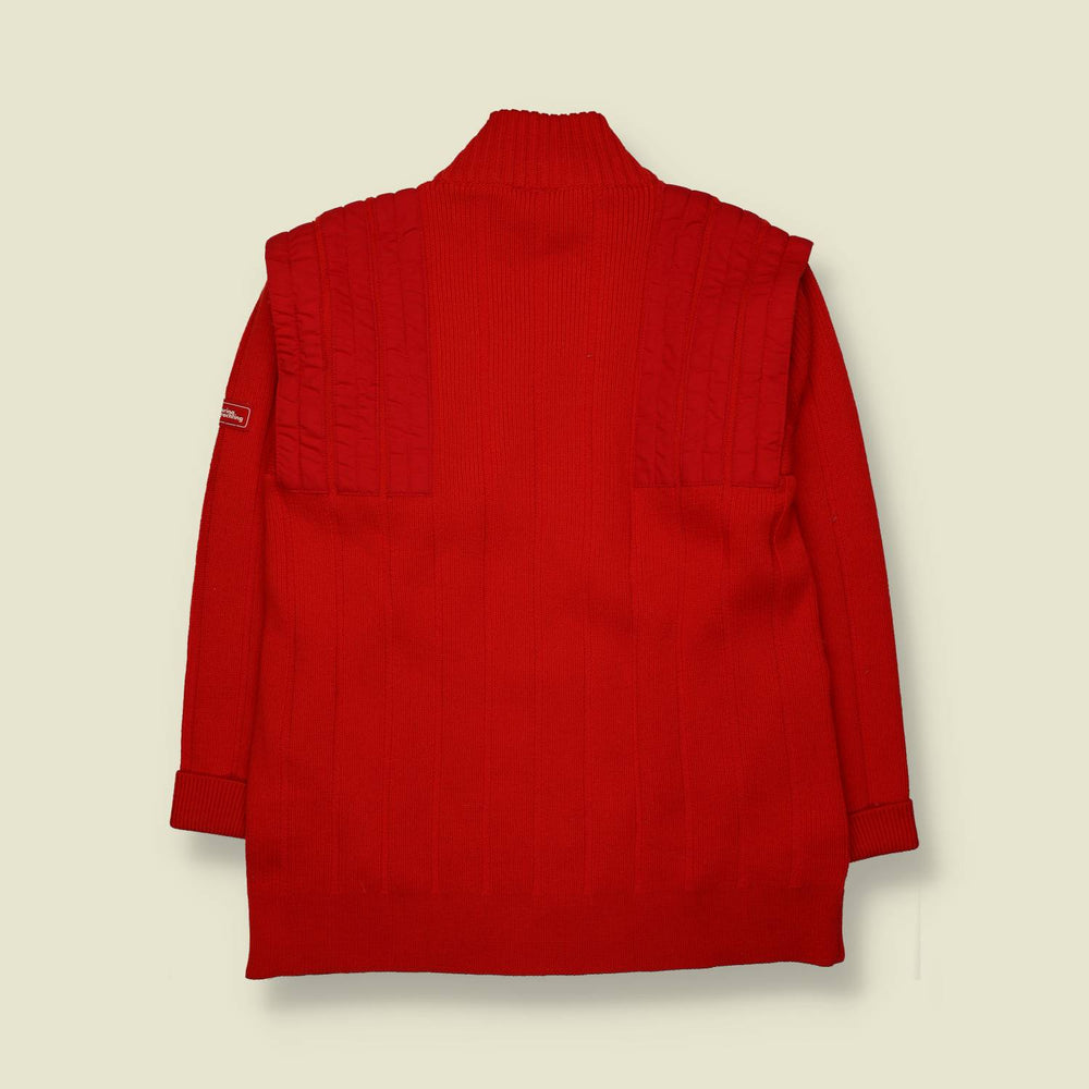 1990s-90s | Made in Italy | Marina Yachting | Full Zip Knit Jacket | Red – M