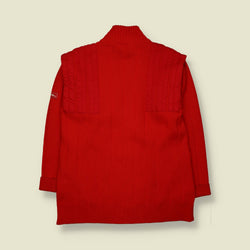 1990s-90s | Made in Italy | Marina Yachting | Full Zip Knit Jacket | Red – M