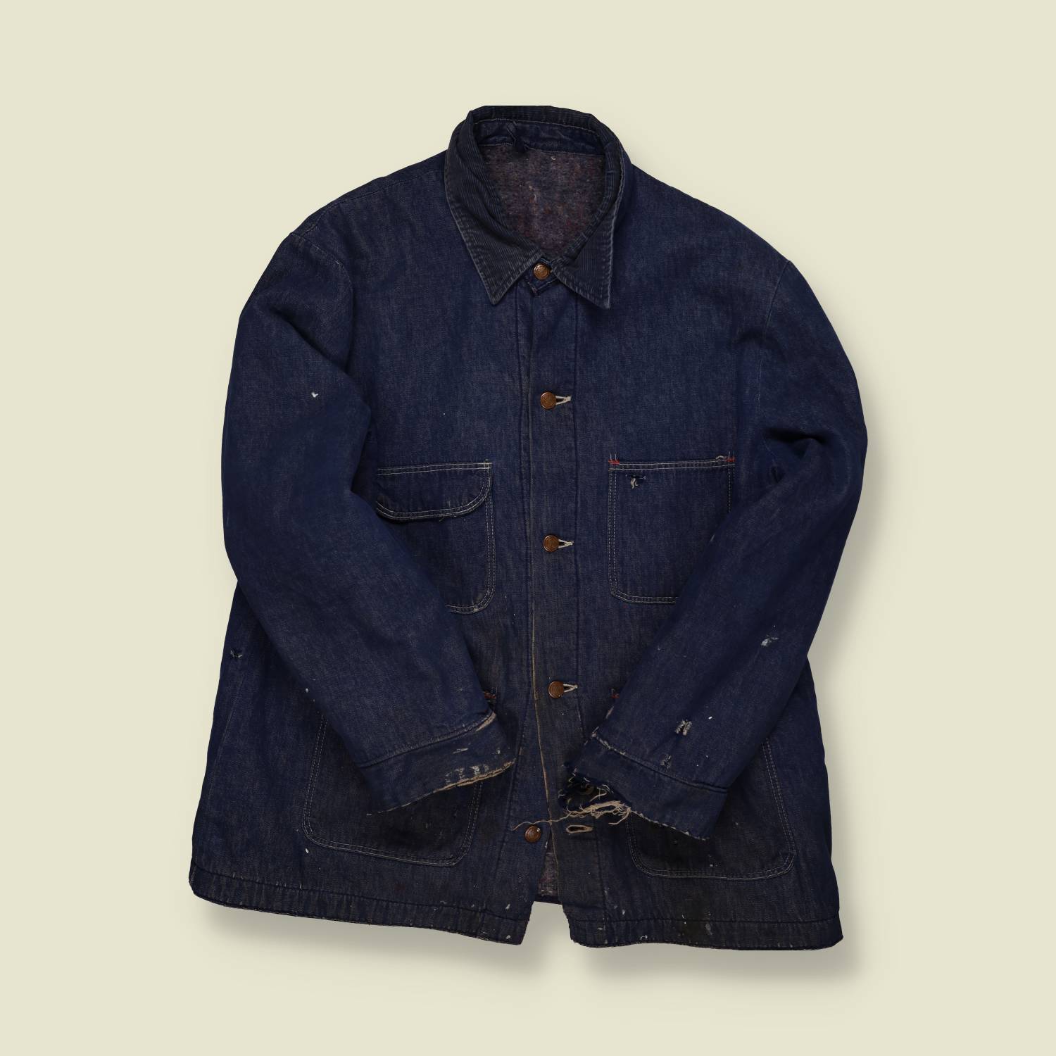 1970s Blue Bell Wrangler Denim Chore Coat (Distressed) - M/L