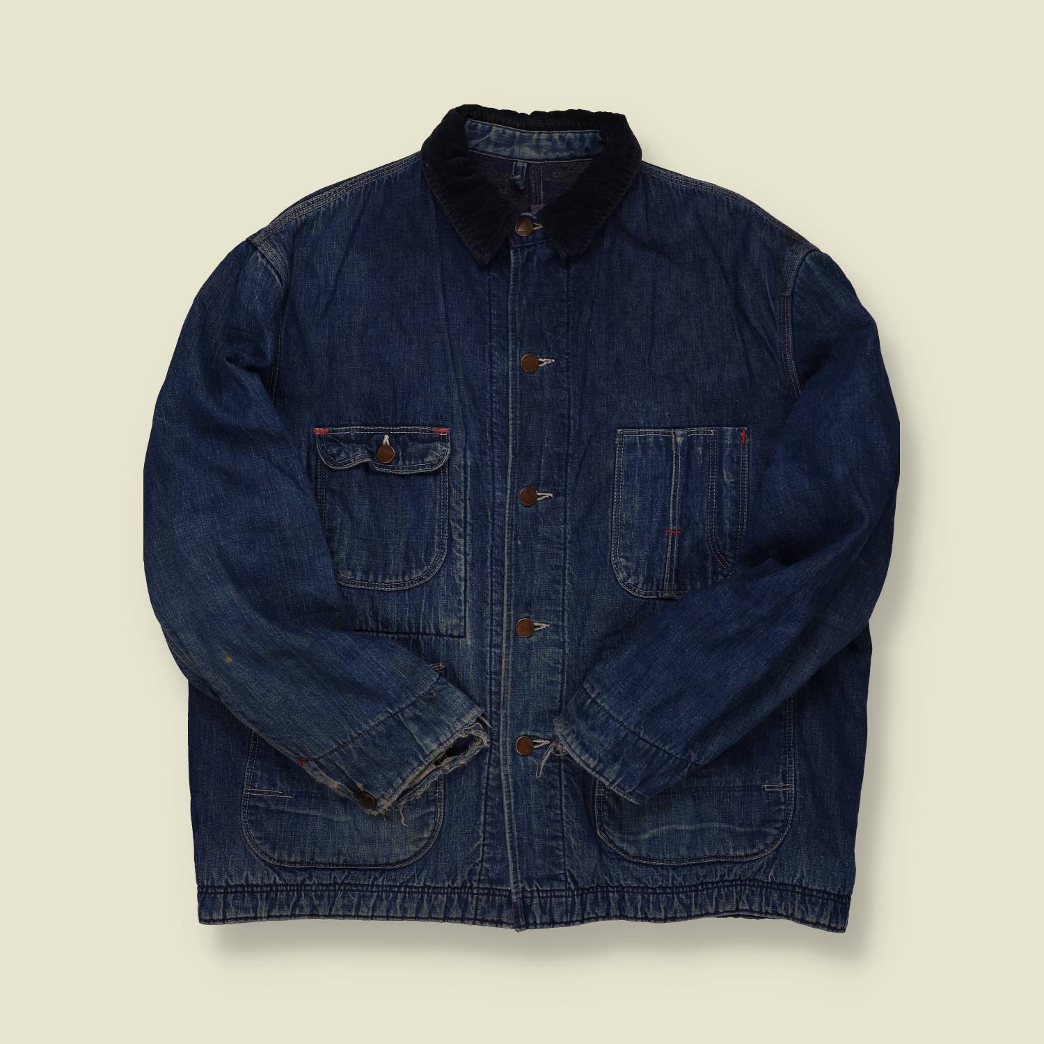 1950s Blanket-Lined Denim Chore Coat - M/L